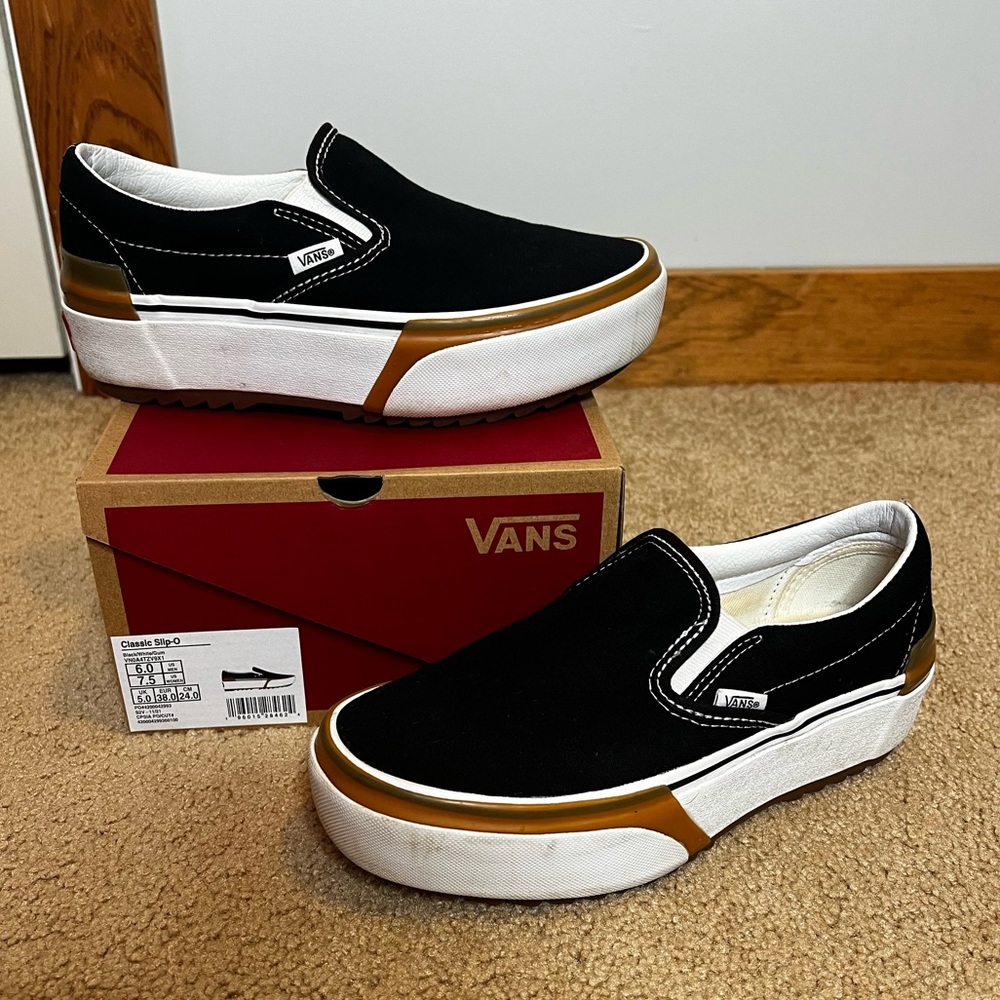 Vans Black/White/Gum Classic Slip-O